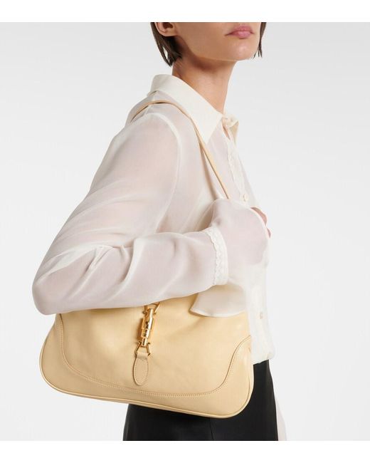 Gucci Natural Jackie Medium Leather Shoulder Bag