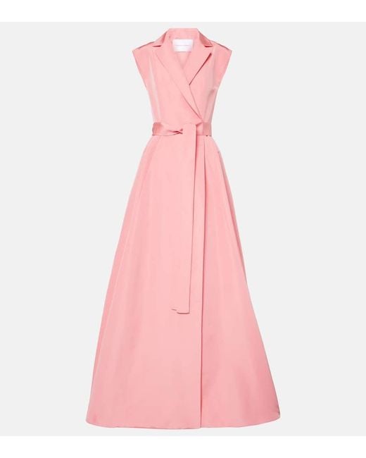 Carolina Herrera Pink Belted Silk Gown