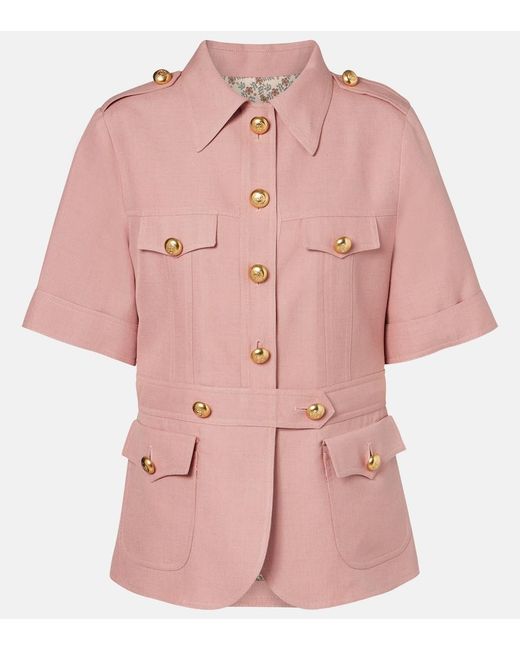 Valentino Pink Cashmere And Cotton Jacket