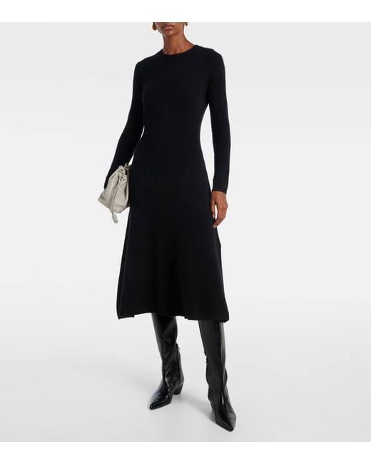 Joseph Black Cashmere-Blend Sweater Dress