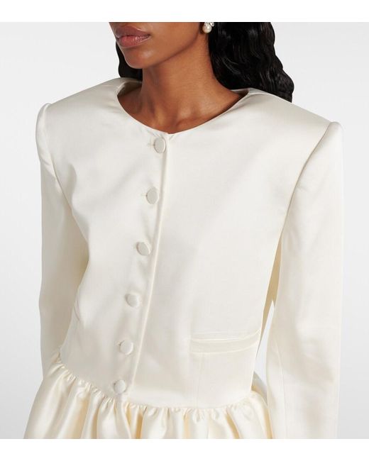 The New Arrivals Ilkyaz Ozel White Meringue Ruffled Satin Jacket