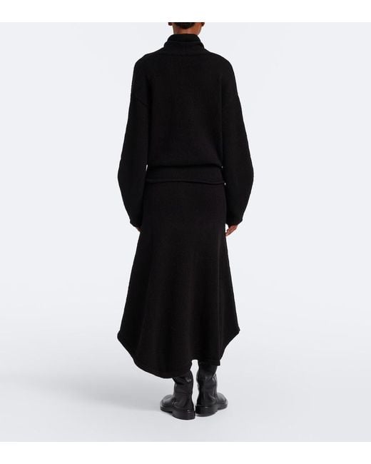 AYA MUSE Black Ken Cotton Midi Skirt
