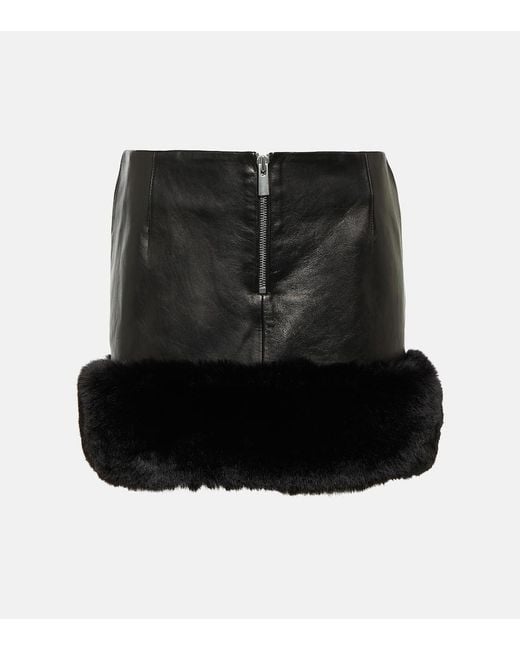 Magda Butrym Black Leather Miniskirt