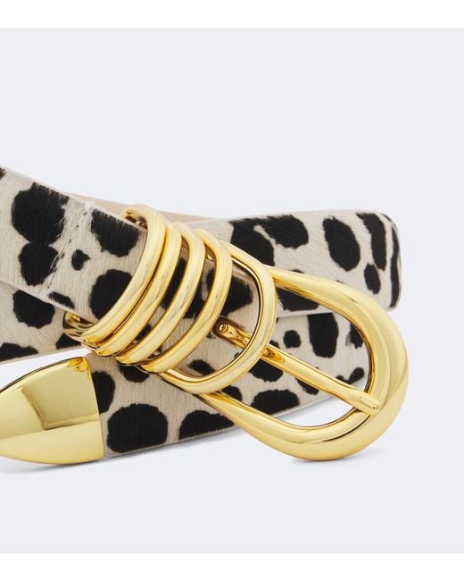 DEHANCHE Metallic Hollyhock Calf Hair Belt