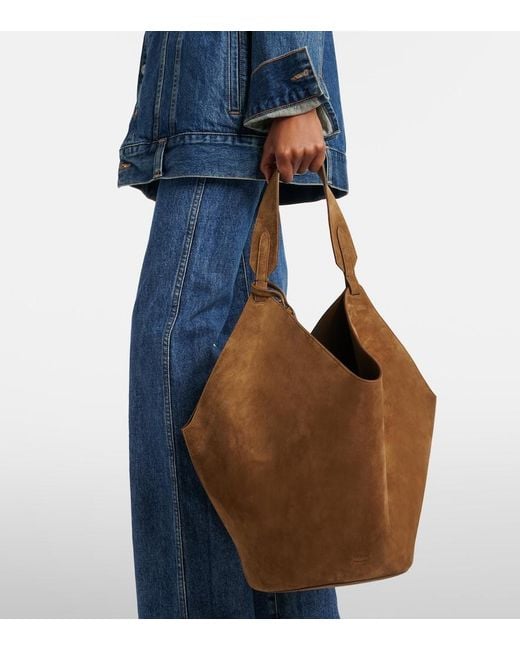 Khaite Brown Lotus Medium Suede Tote Bag