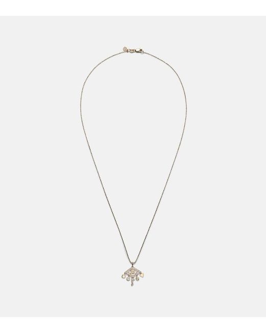 Sydney Evan White Evil Eye 14Kt Necklace With Diamonds