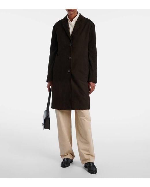 The Row Black Babilonia Suede Coat
