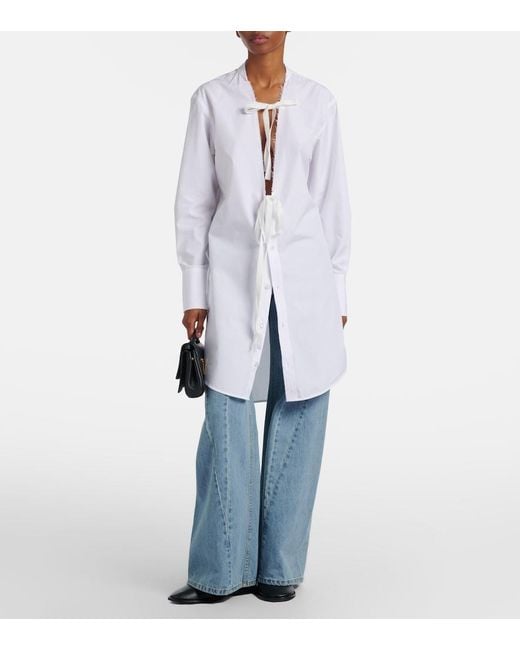 Maison Margiela White Cotton Poplin Shirt Dress