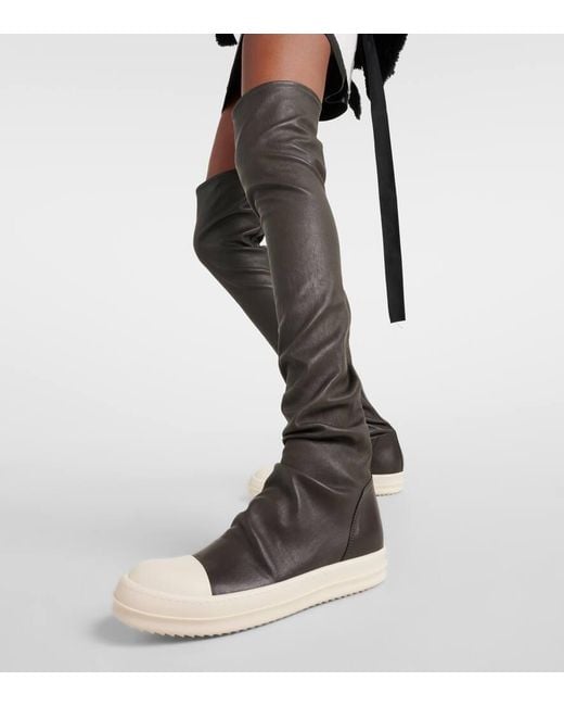 Knee High Sneakers Rick Owens de color Black