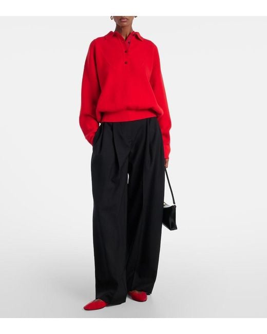 Jacquemus Red Balloon Wool And Cashmere Polo Sweater