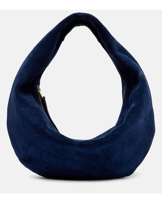 Khaite Blue Olivia Medium Suede Shoulder Bag