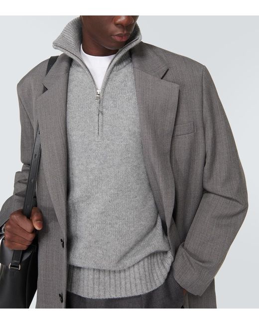 Jersey de cachemir con media cremallera Allude de hombre de color Gray