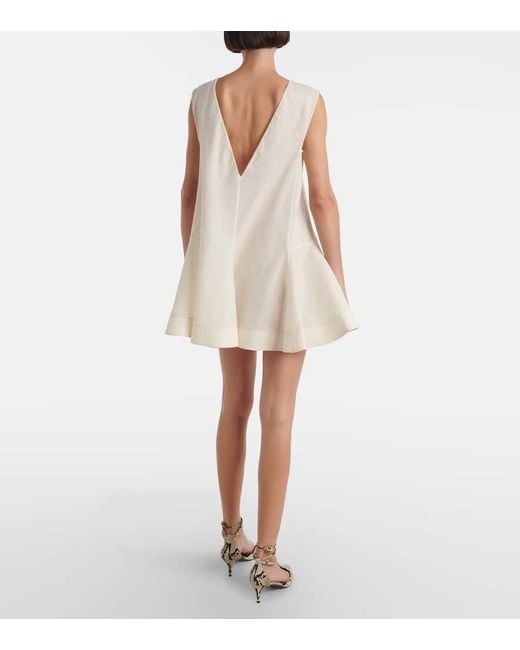 Khaite White Mel Silk And Cotton Minidress