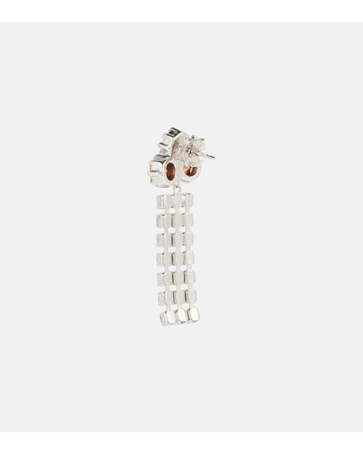Jil Sander White Crystal-Embellished Earrings