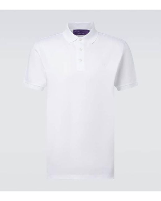 Ralph Lauren White Cotton Pique Polo Shirt for men