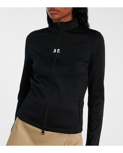 Courreges Black Interlock Jersey Track Jacket