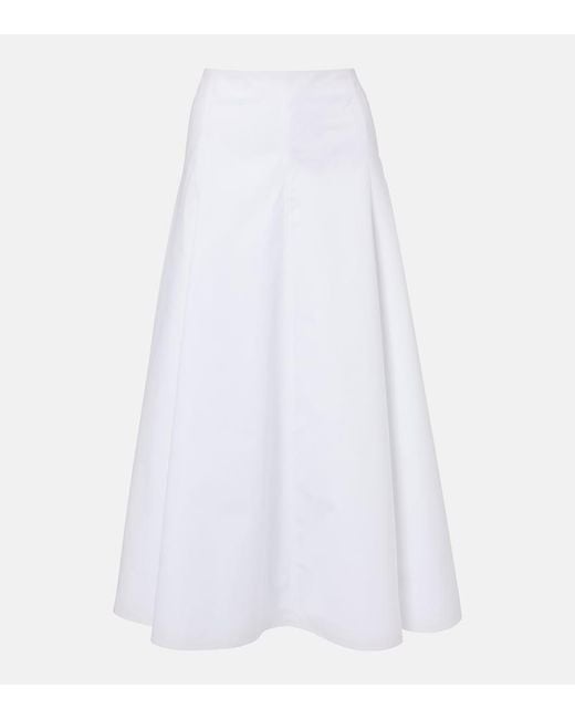 Jacquemus White Triangle Cotton-Blend Midi Skirt