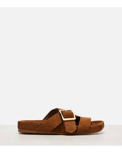 Loewe Brown Sandalen Ease Buckle Aus Veloursleder