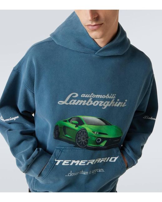 Balenciaga X Automobili Lamborghini Cotton Fleece Hoodie in