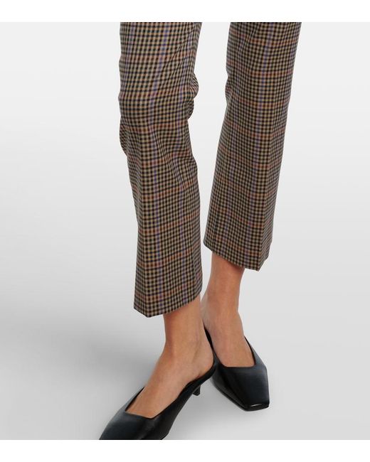Veronica Beard Gray Arte Checked Slim Pants