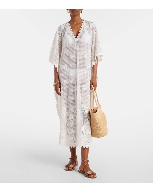 Caftan Josephine En Mezcla De Algodon Melissa Odabash de color White