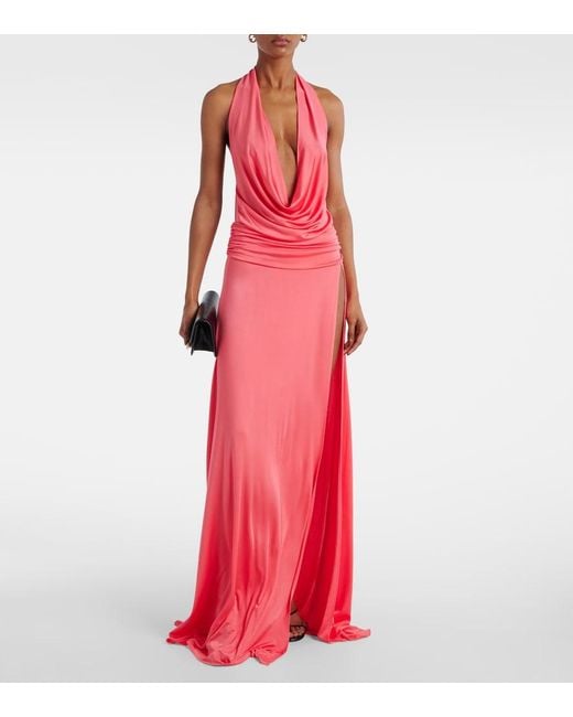 The New Arrivals Ilkyaz Ozel Pink Robe Tanit Aus Satin