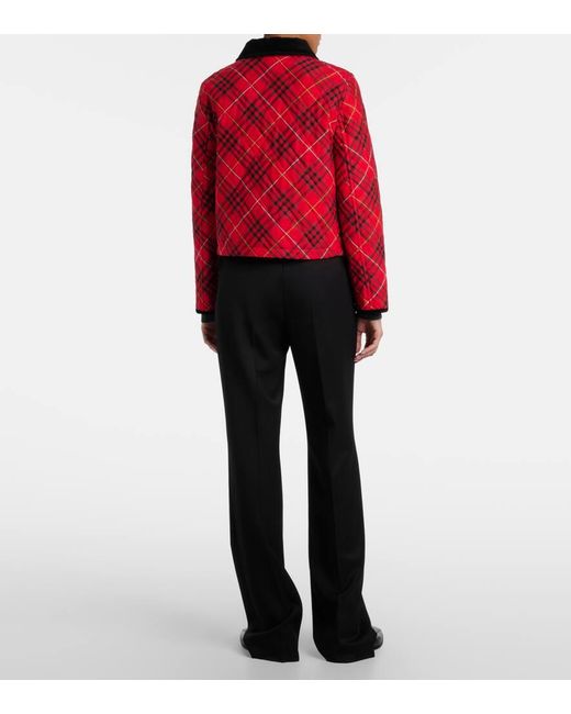Chaqueta Check De Algodon Con Pana Burberry de color Red