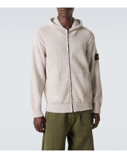 Stone Island Natural Compass Cotton Zip-Up Hoodie for men