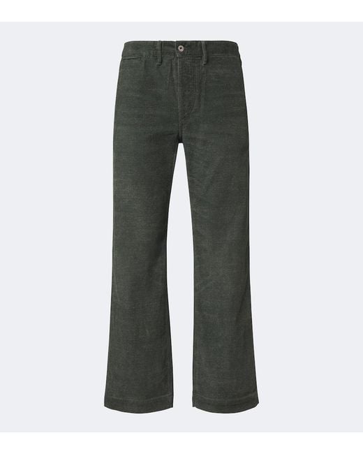 RRL Gray Cotton Corduroy Straight Pants for men