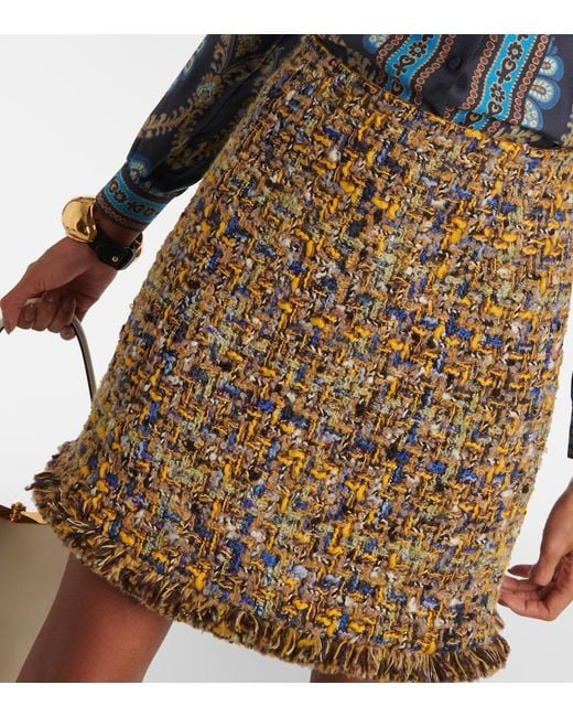 Etro Natural Tweed Miniskirt
