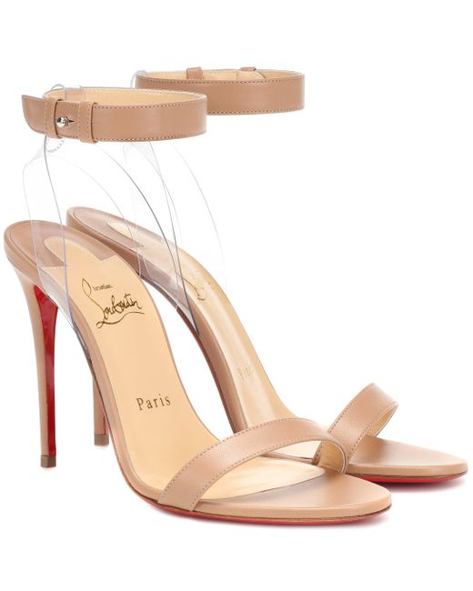louboutin tan sandals