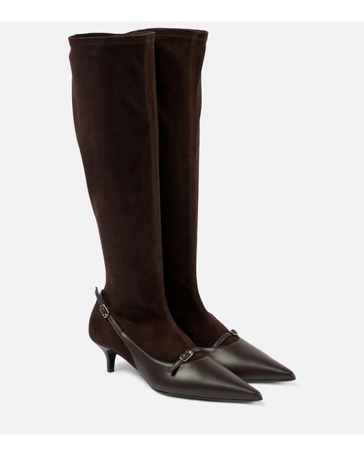 Magda Butrym Black Leather Slingback Pumps With Socks