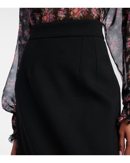 Dolce & Gabbana Black Wool-Blend Pencil Skirt