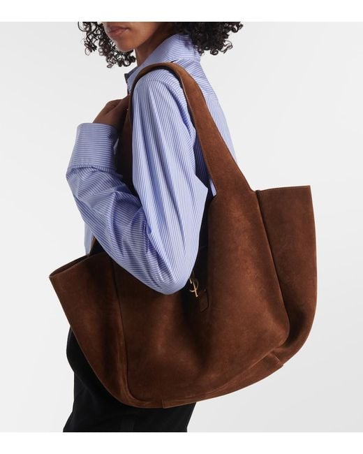 Saint Laurent Brown Le 5 A 7 Bea Suede Tote Bag