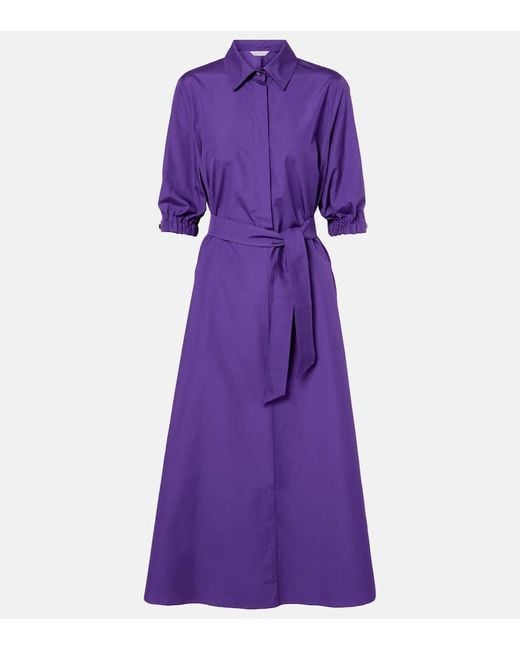 Max Mara Purple Hoyo Cotton Maxi Dress