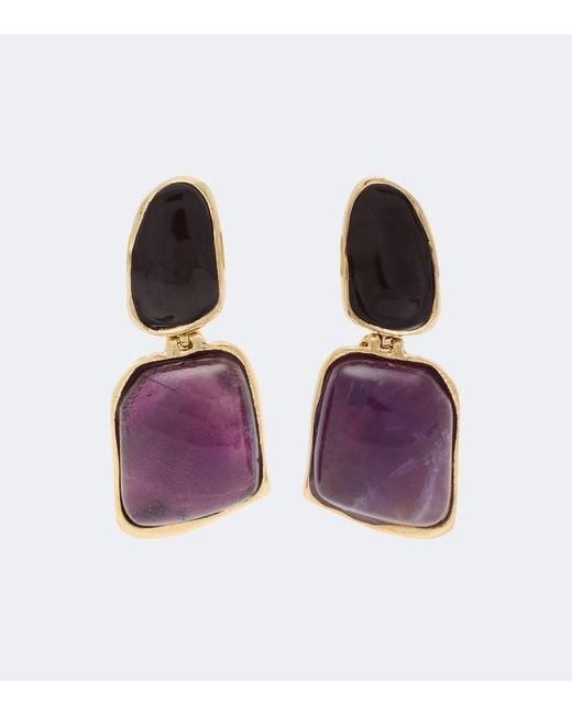 LaDoubleJ Purple Spells 24Kt-Plated Drop Earrings
