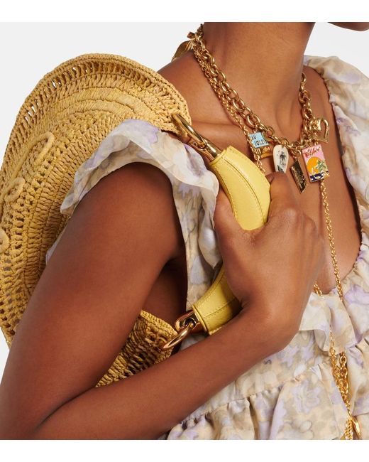 Chloé Yellow Summer Banana Raffia Shoulder Bag
