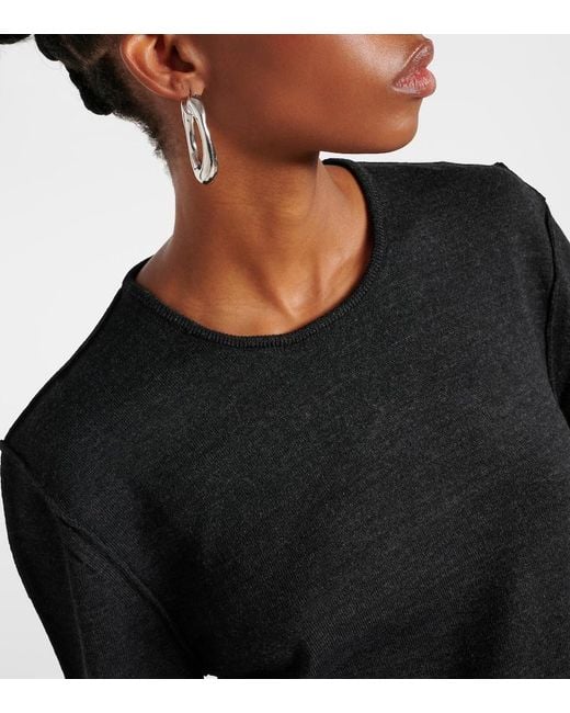 Lemaire Black Wool-Blend Top