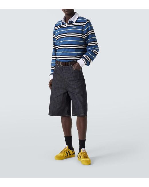 Lanvin Yellow Clay Leather-Trimmed Sneakers for men