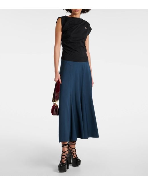 Top asymetrique en coton Vivienne Westwood en coloris Black