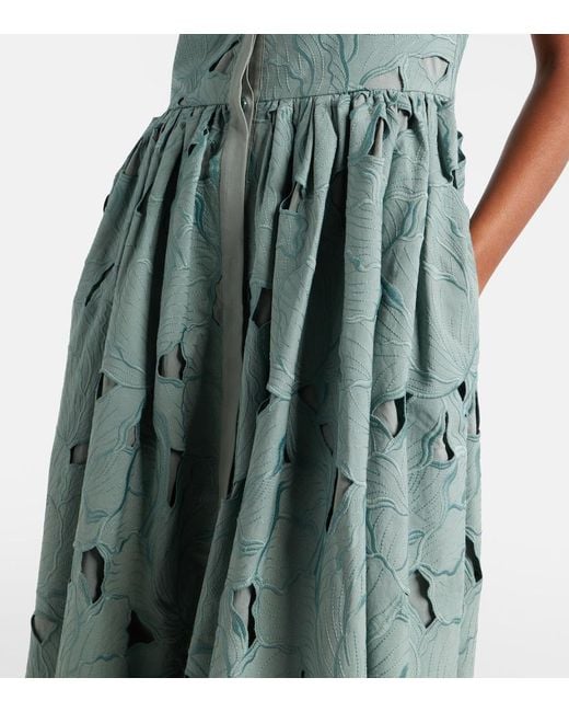 Erdem Green Guipure Lace Shirt Dress
