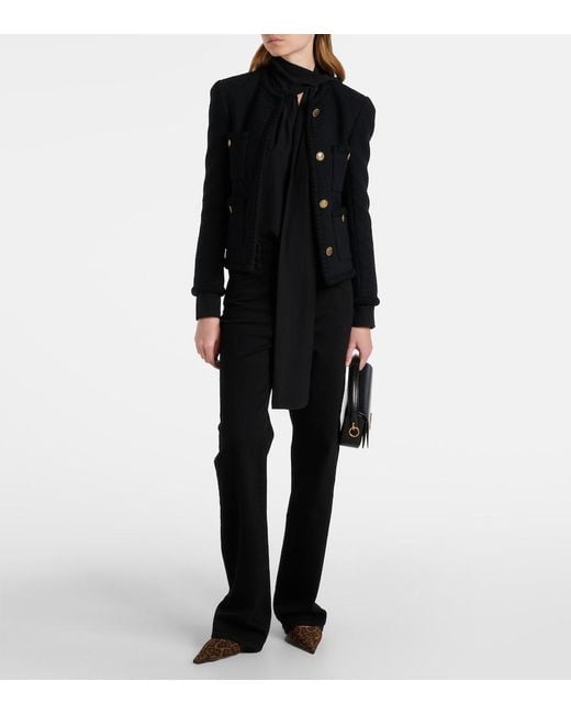 FRAME Black Arrow High-Rise Flared Jeans