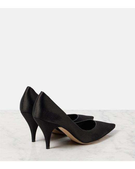 The Row Black Liisa Satin Pumps