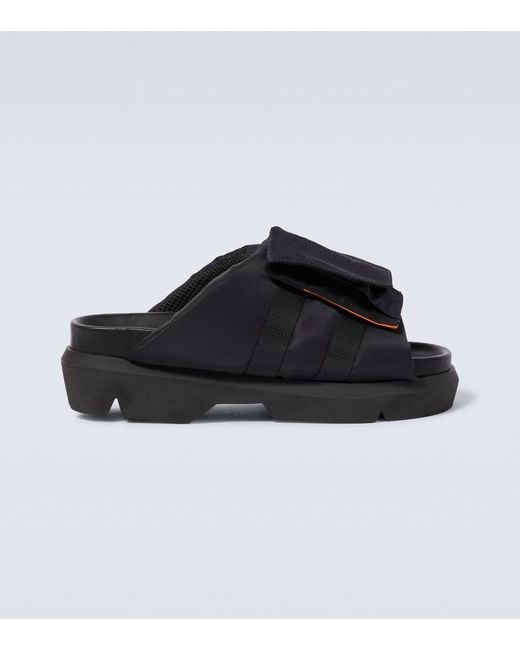 Sacai Black Pockets Slides for men