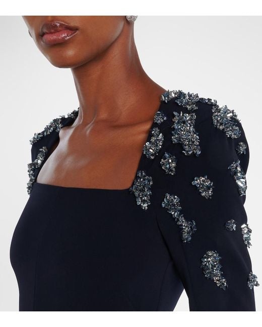Marmar Halim Blue Embellished Gown