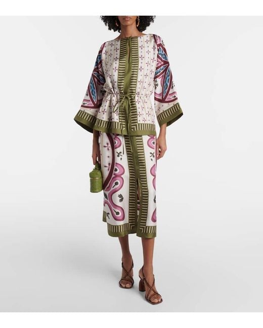 LaDoubleJ Multicolor Apericena Printed Silk Dress