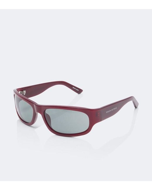 Magda Butrym Red Rectangular Acetate Sunglasses