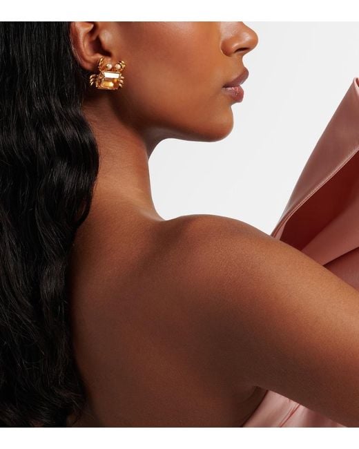 Oscar de la Renta Metallic Crab Embellished Earrings