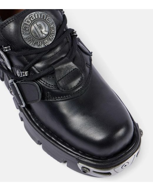 Rabanne Black X New Rock Embellished Leather Boots