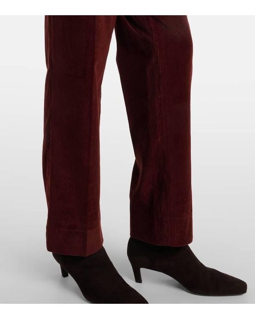 Blazé Milano Red Nana Cotton Corduroy Straight Pants